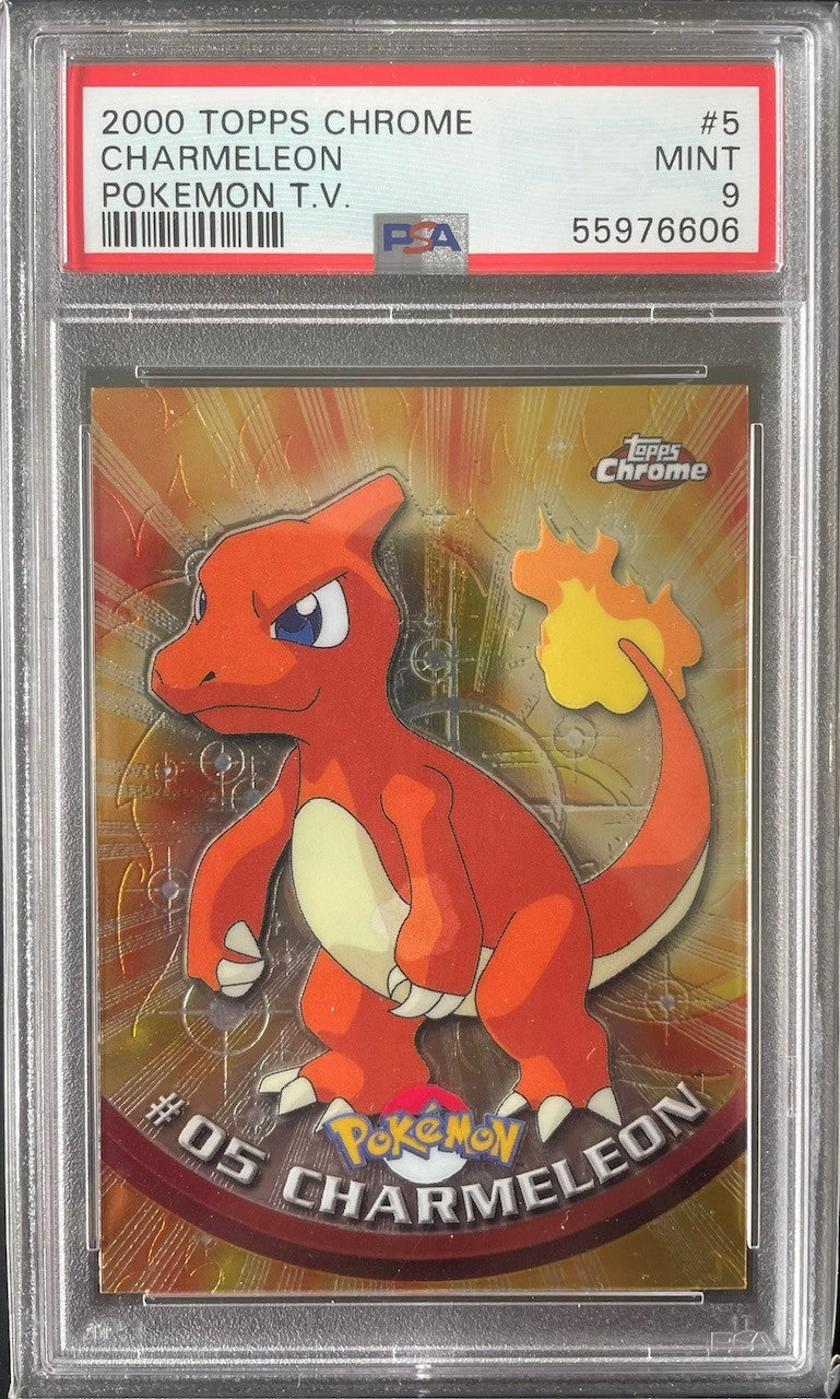 PSA 9 2000 Topps Chrome Pokémon TV Card Charmeleon #5