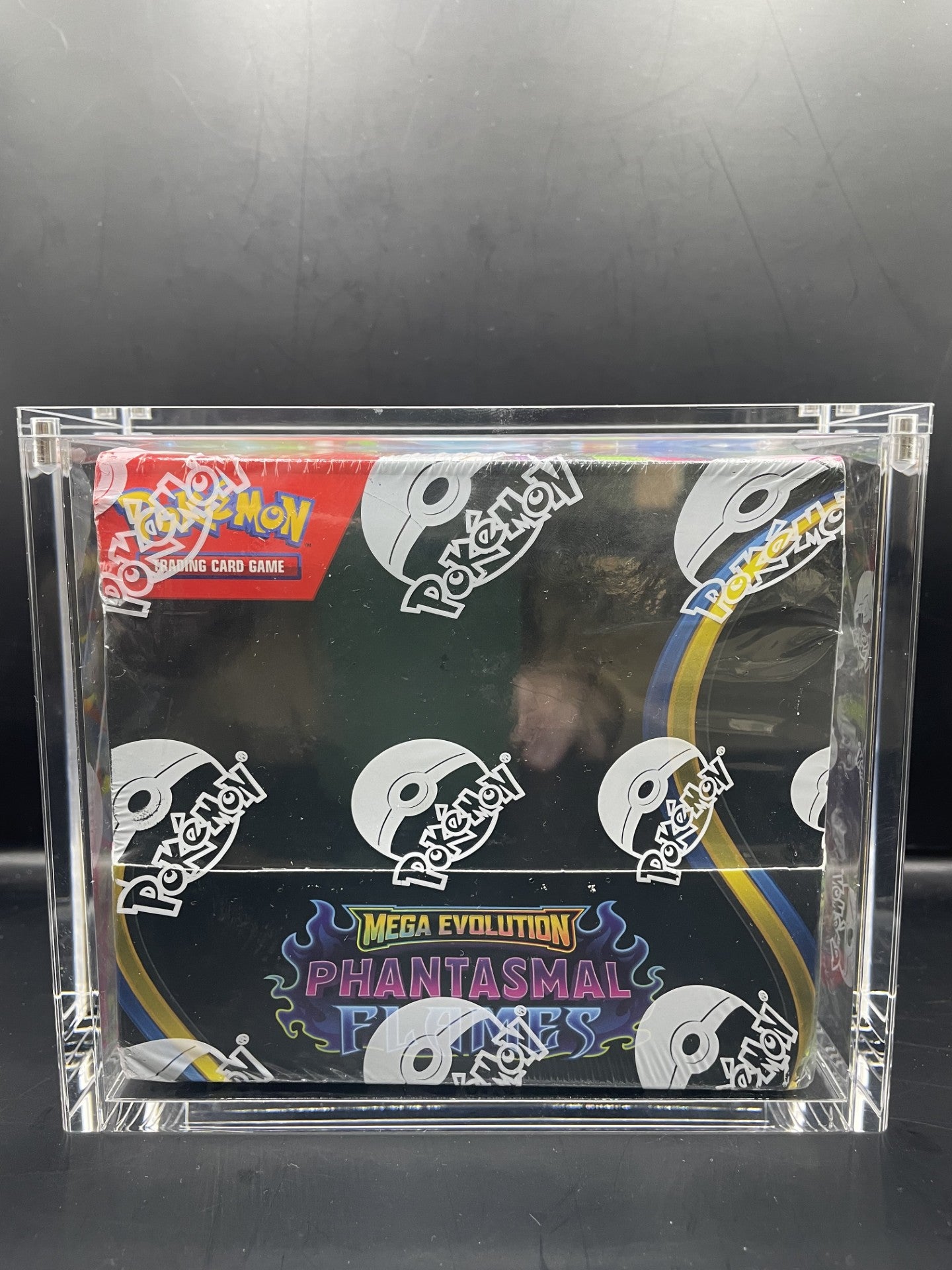 English Pokémon Mega Evolution Phantasmal Flames Booster Box+ Acrylic