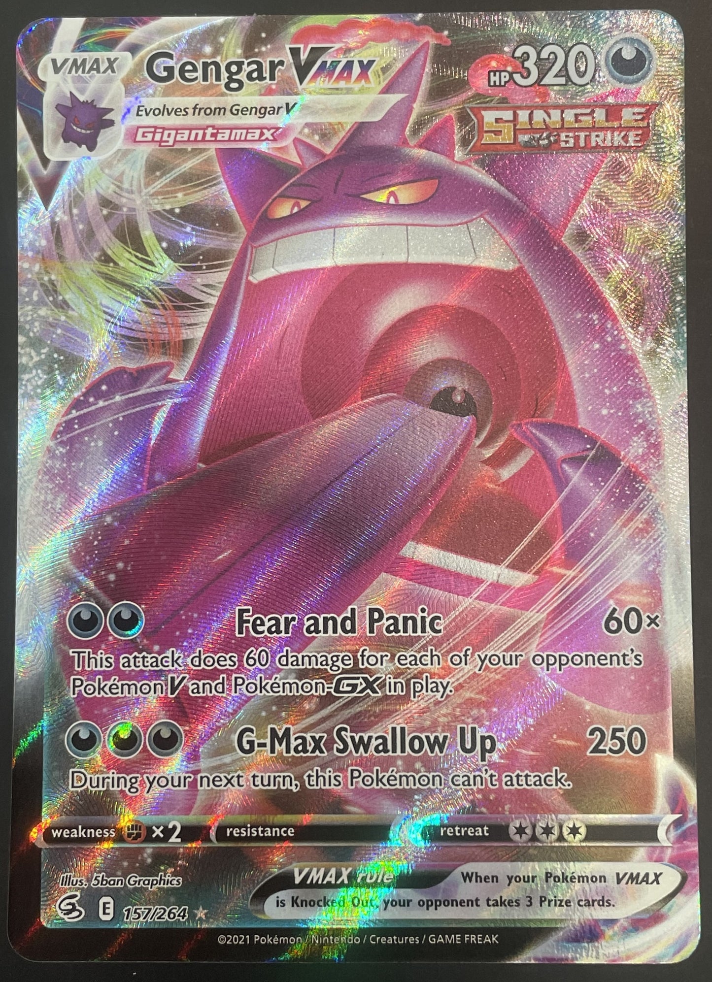 Pokémon Gengar VMAX 157/264  Fusion Strike NM