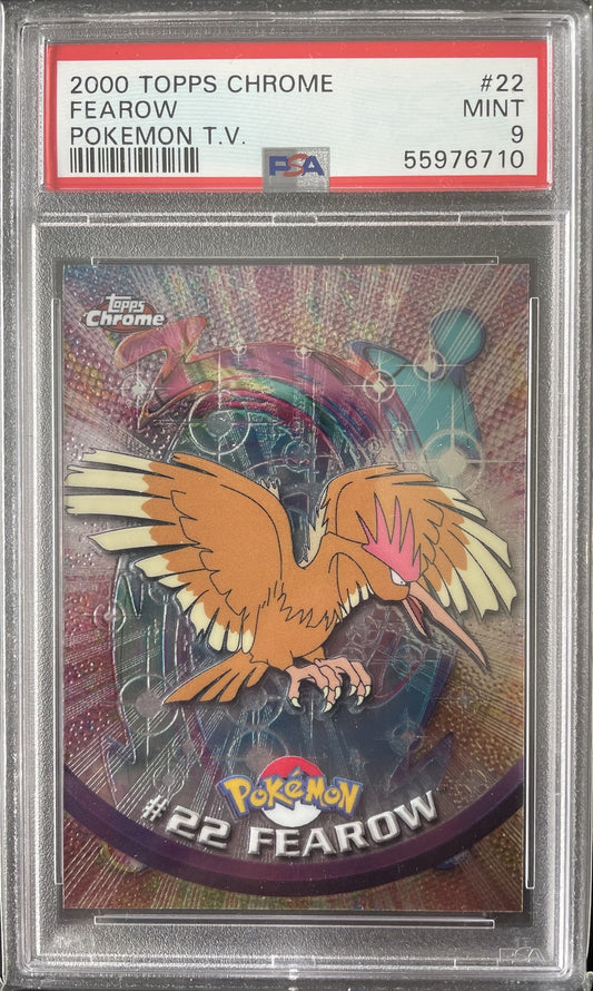 PSA 9 2000 Topps Chrome Pokémon TV Card Fearow #22