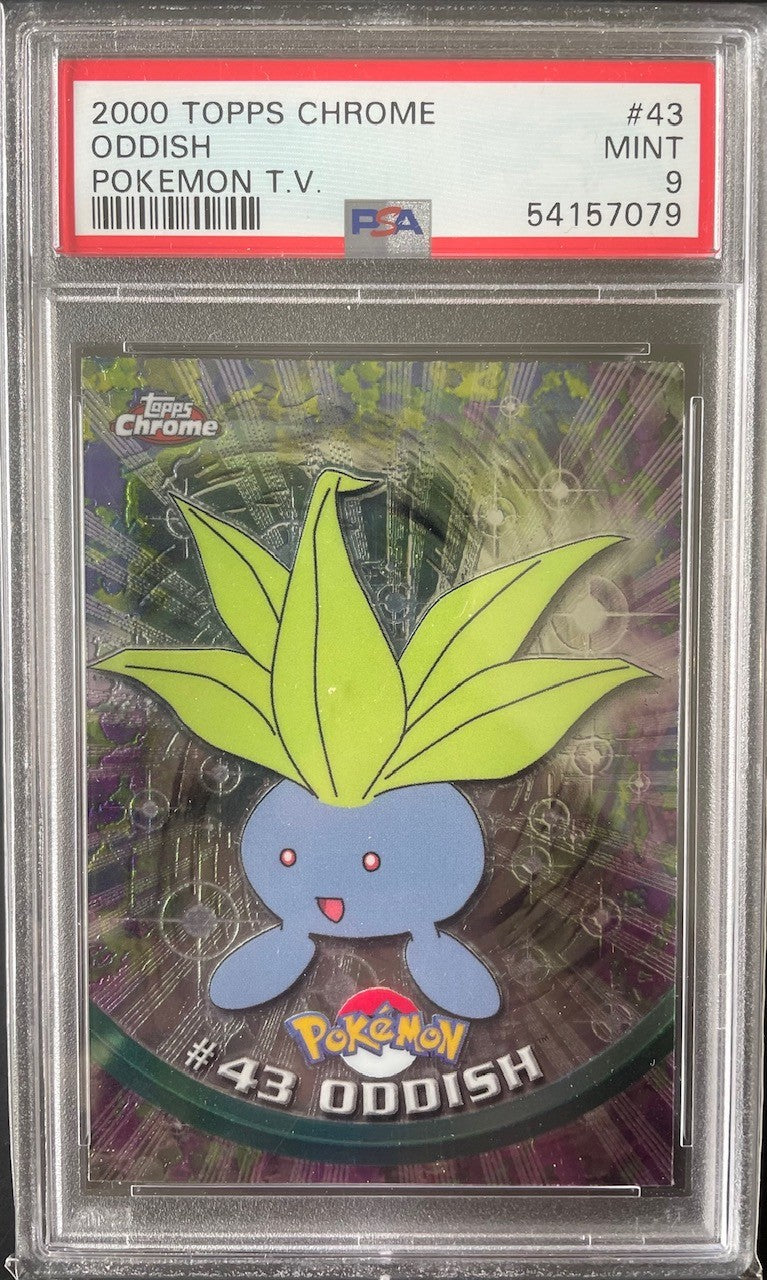 PSA 9 2000 Topps Chrome Pokémon TV Card Oddish #43