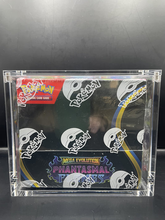 English Pokémon Mega Evolution Phantasmal Flames Booster Box+ Acrylic