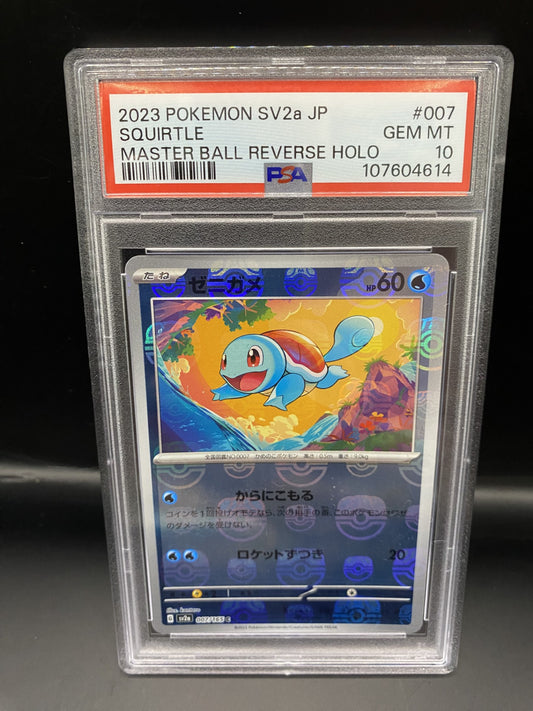 2023 Pokemon SV2a JP Squirtle Master Ball Reverse Holo Japanese Pokemon PSA 10
