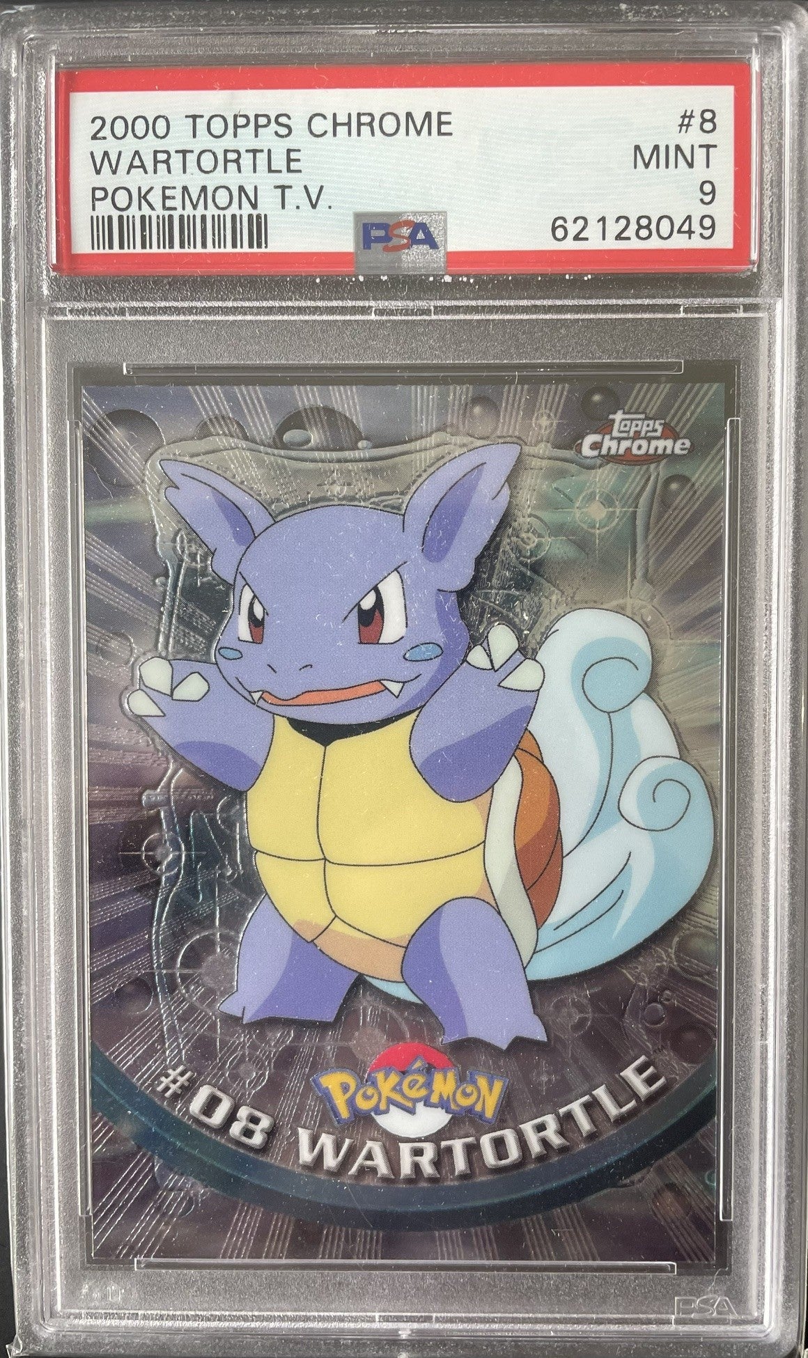 PSA 9 2000 Topps Chrome Pokémon TV Card Wartortle #8